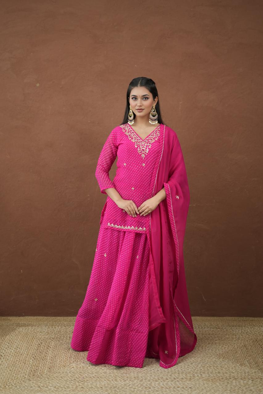 Short Kurti And Skirt Mothra Noor-e-Nazakat Mothra Handcrafted Ensemble