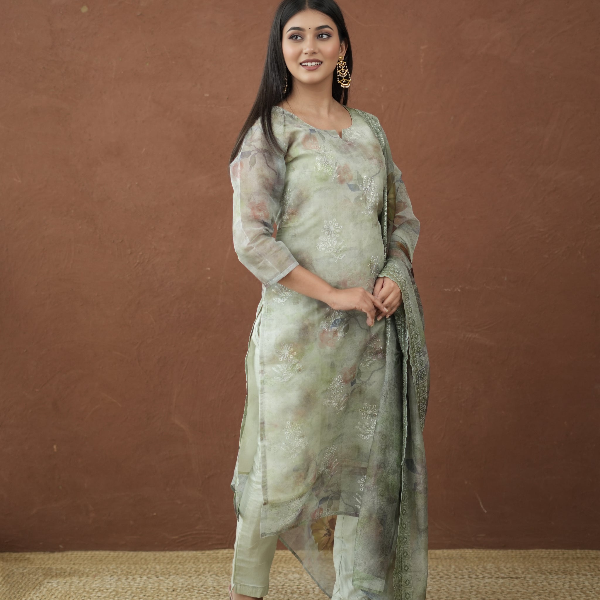 Green Digital Print Noorani Charm Viscose Set