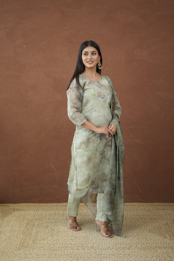 Green Digital Print Noorani Charm Viscose Set