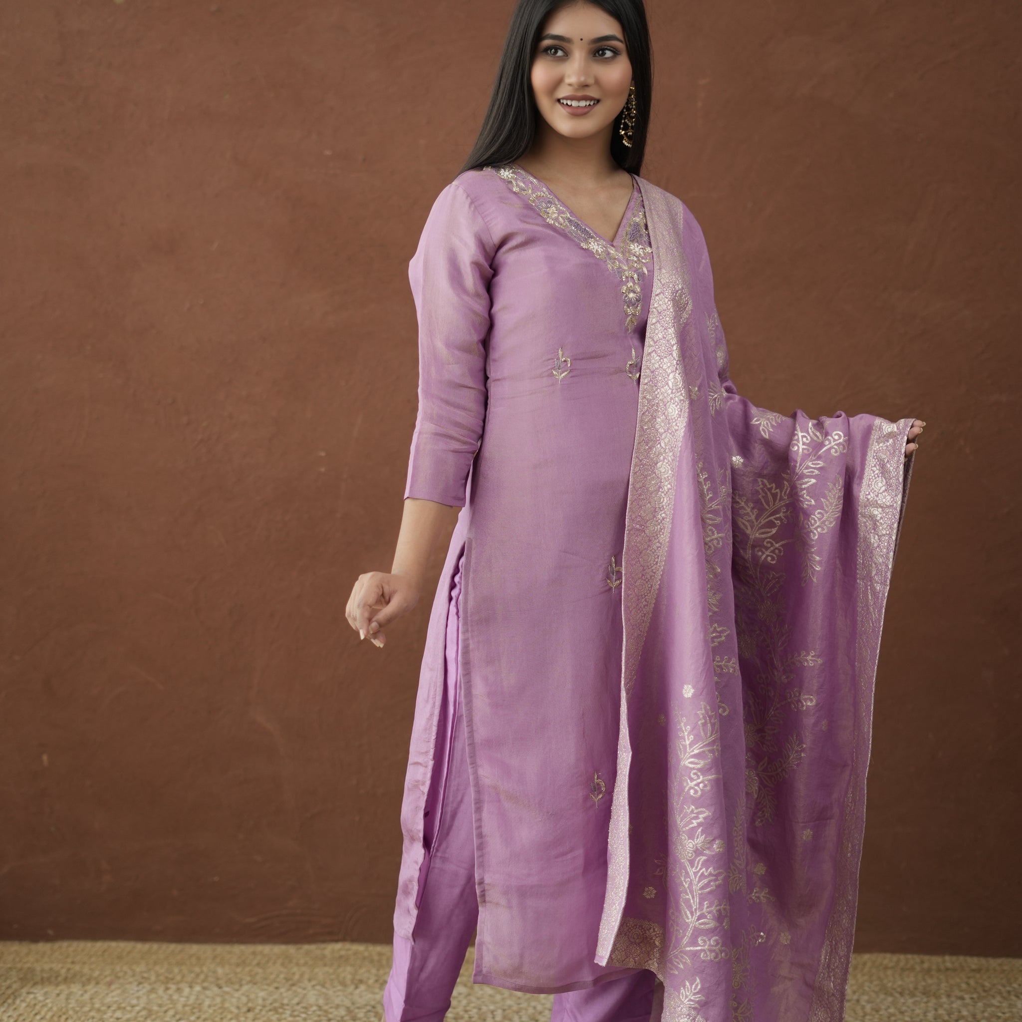 Lilac Tissue Silk Radiance Suit Set