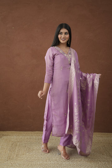 Lilac Tissue Silk Radiance Suit Set