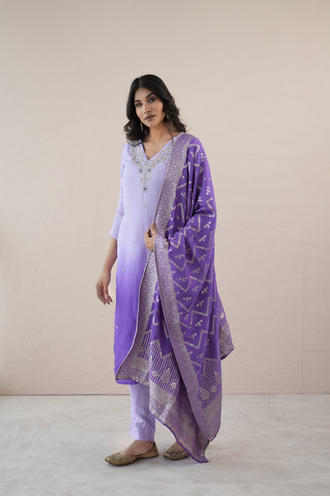 Purple Ombré Zari Dream Suit Set