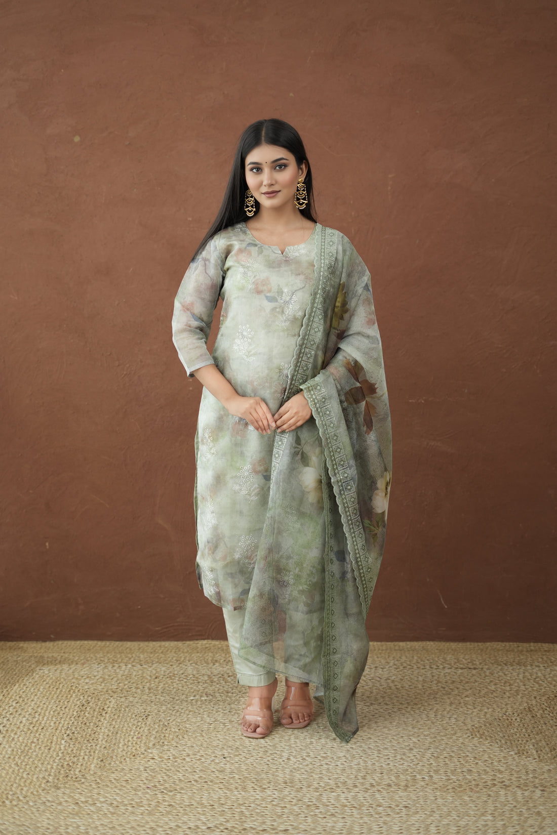 Green Digital Print Noorani Charm Viscose Set