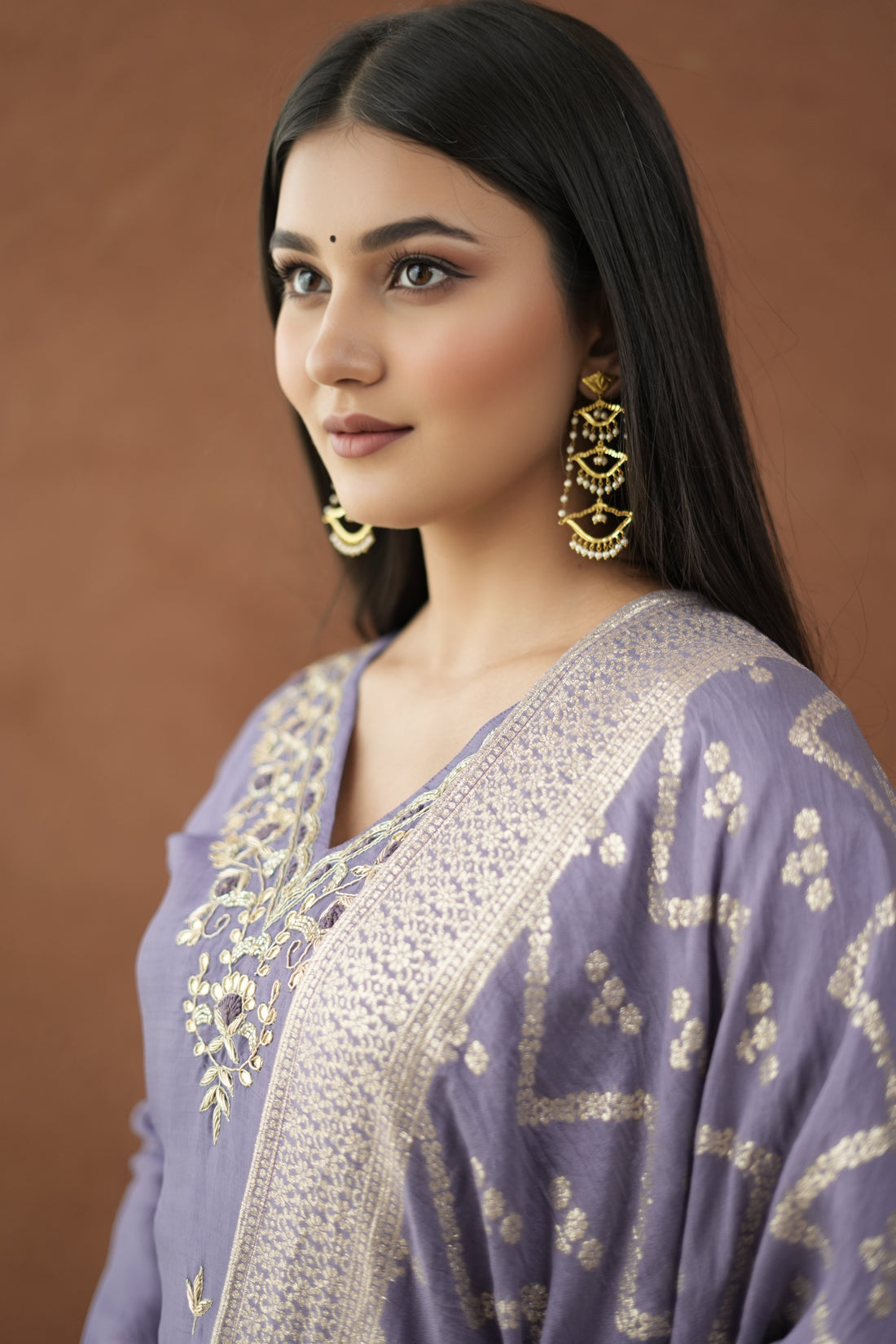 Baingani Zari Silk Royale Suit Set