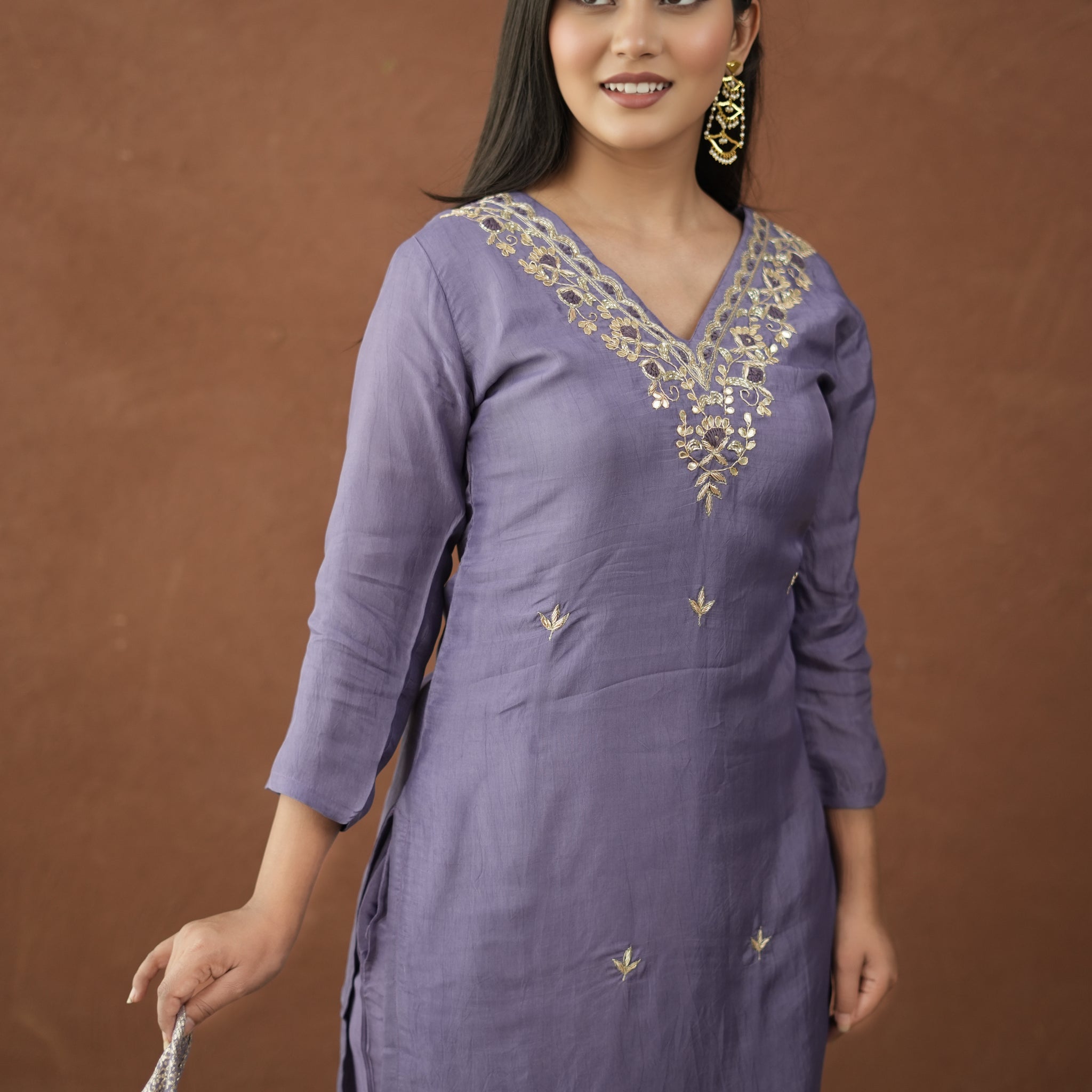 Baingani Zari Silk Royale Suit Set