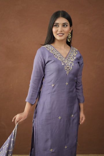 Baingani Zari Silk Royale Suit Set