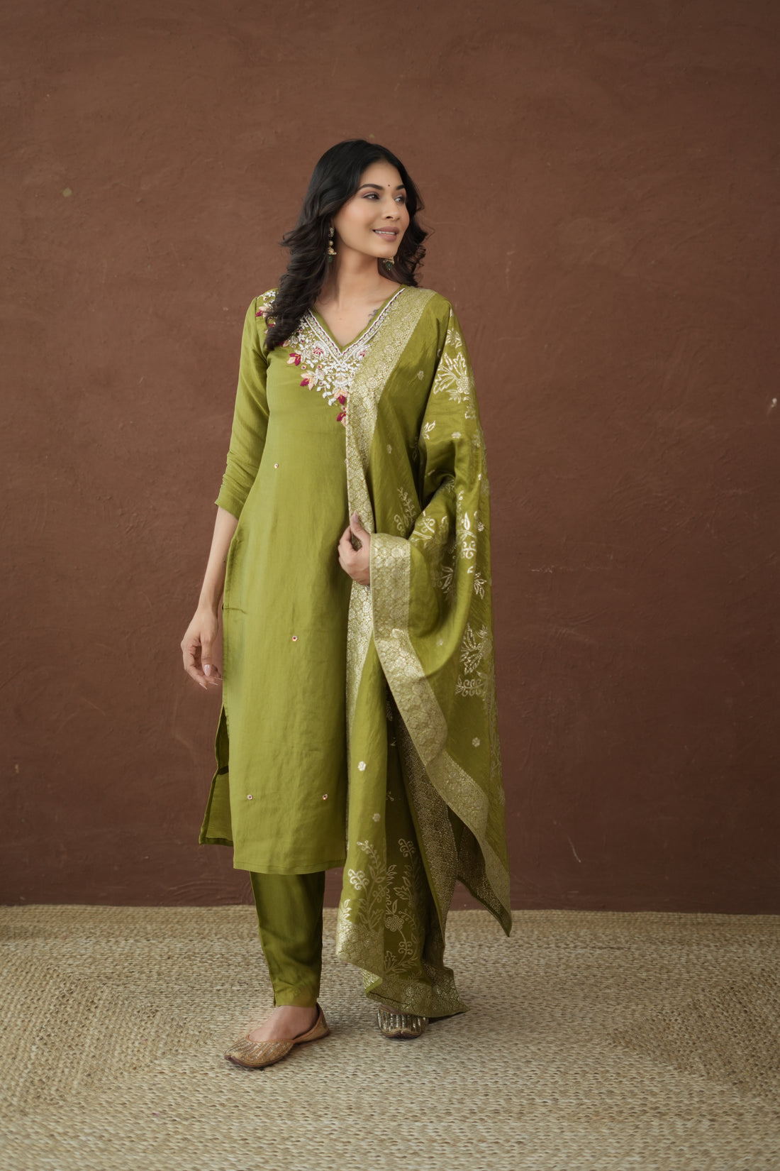 Green Tissue Silk Radiance Suit Set